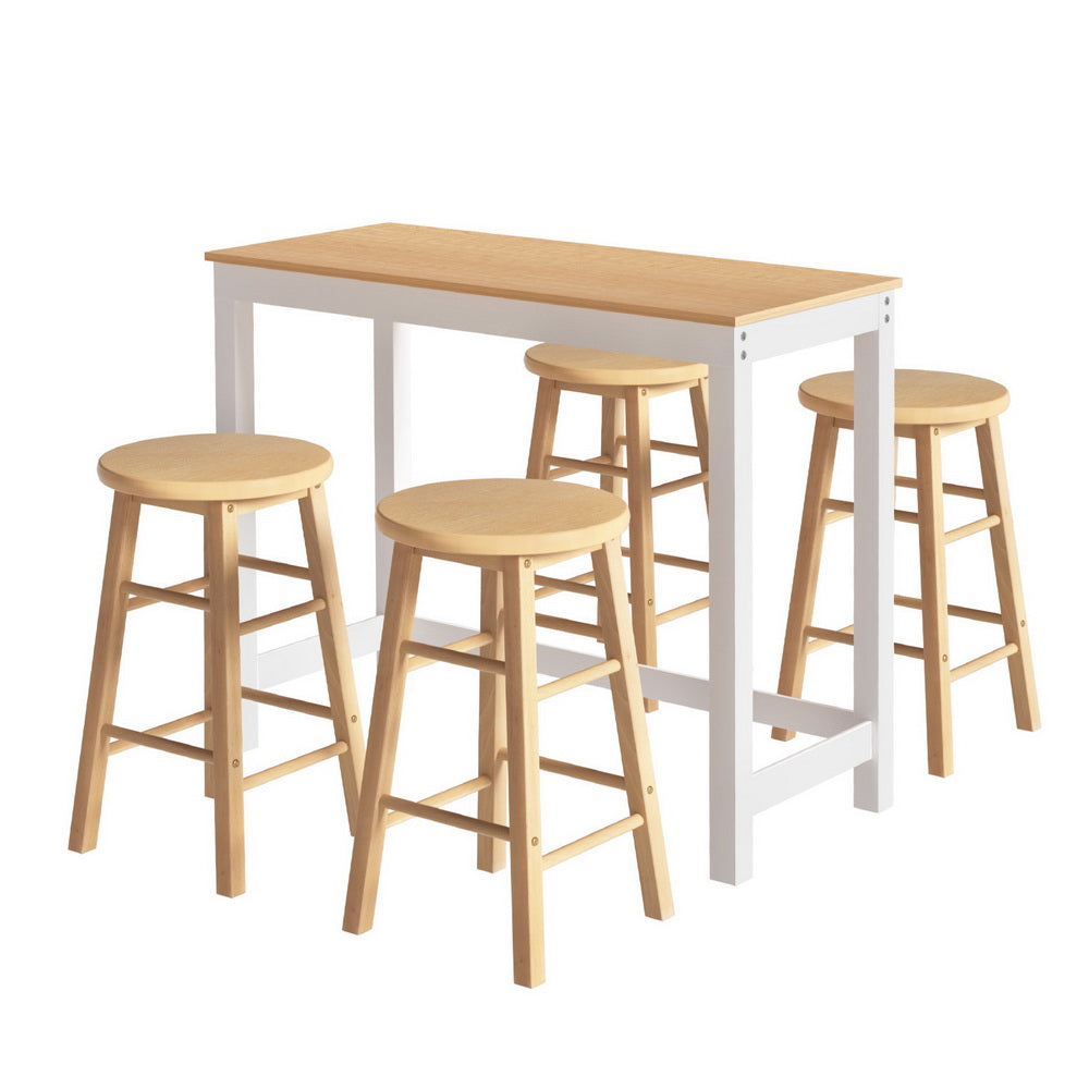 Table & Bar Stools - Bar Table and Stools Set Dining Desk Kitchen Chairs Cafe Pub