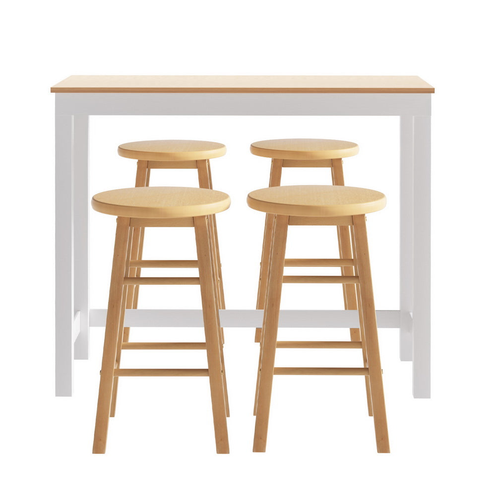 Bar Table and Stools Set Dining Desk Kitchen Chairs Cafe Pub, Table & Bar Stools