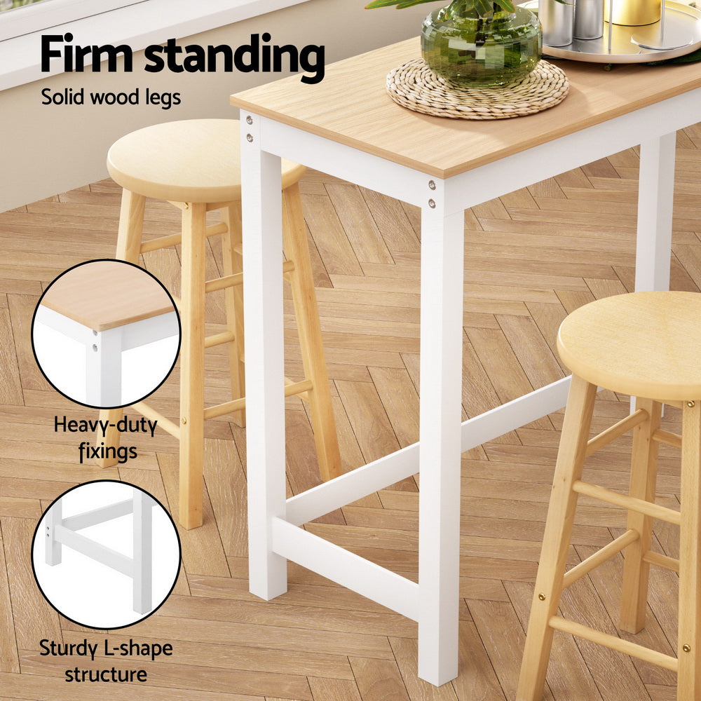 Bar Table and Stools Set Dining Desk Kitchen Chairs Cafe Pub