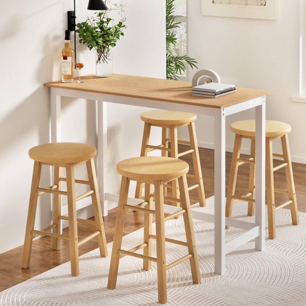 Bar Table and Stools Set Dining Desk Kitchen Chairs Cafe Pub, Table & Bar Stools - photo 7