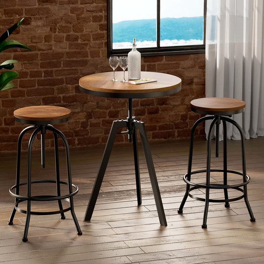 Bar Table Stools Set Dining Desk Industrial Kitchen Chairs Cafe Pub, Table & Bar Stools - photo 7