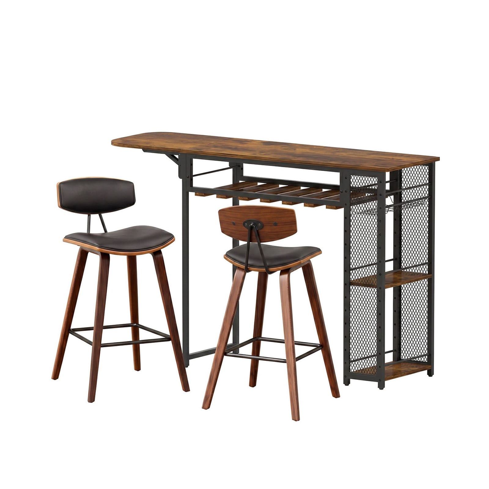 Bar Table Set Solid Wood 140x40x92cm