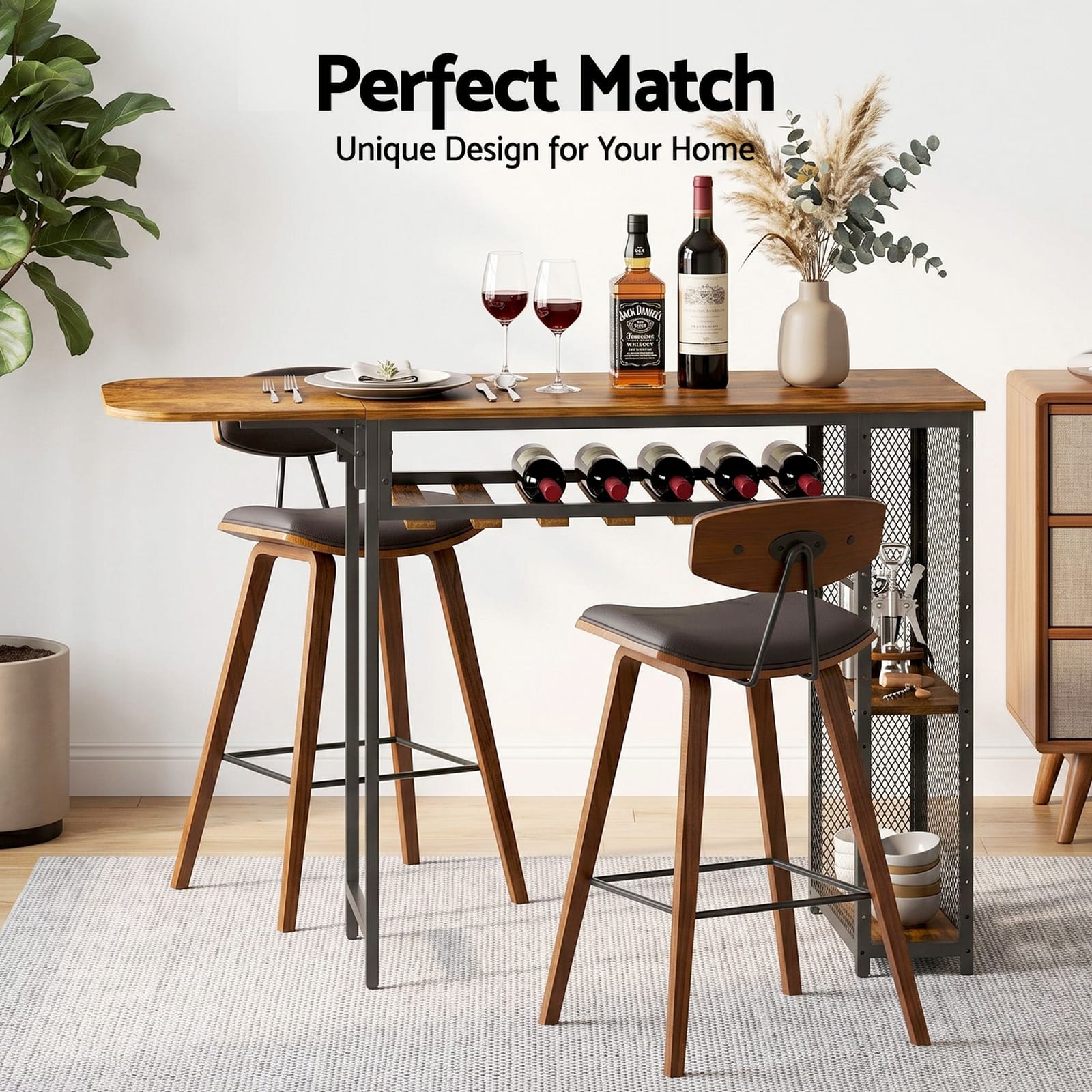 Bar Table Set Solid Wood 140x40x92cm