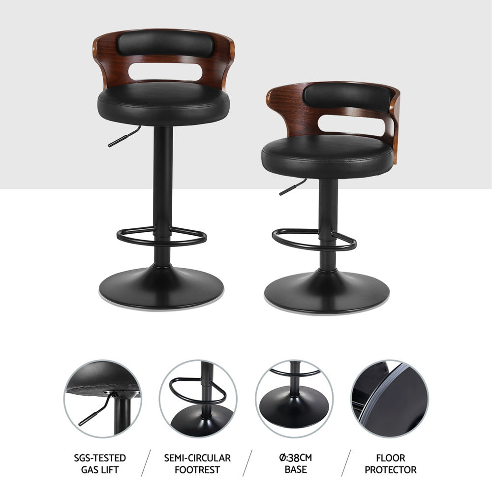 4X Bar Stools Gas Lift Leather
