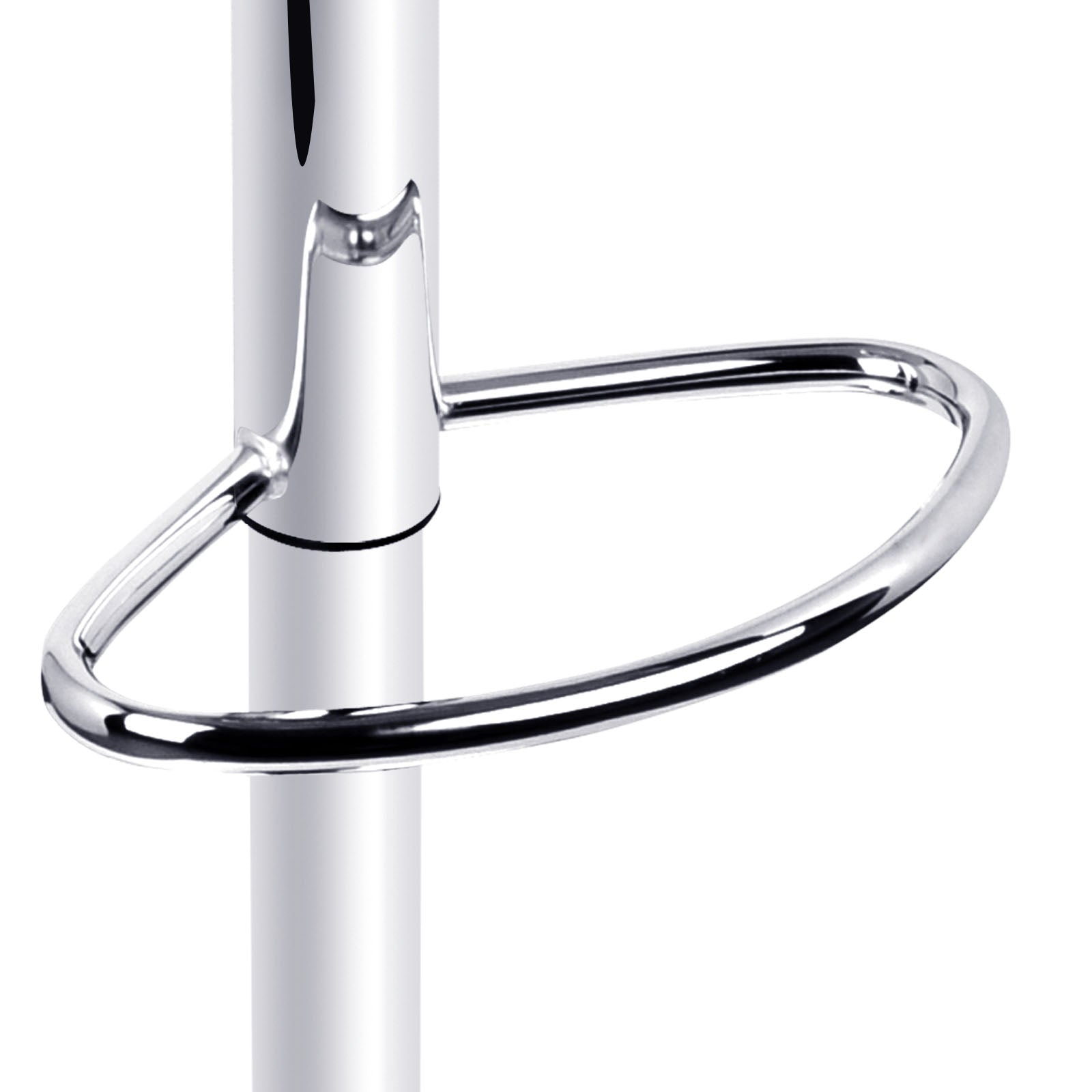 Wooden Gas Lift Bar Stool PU Leather Swivel Chrome Base Adjustable Height