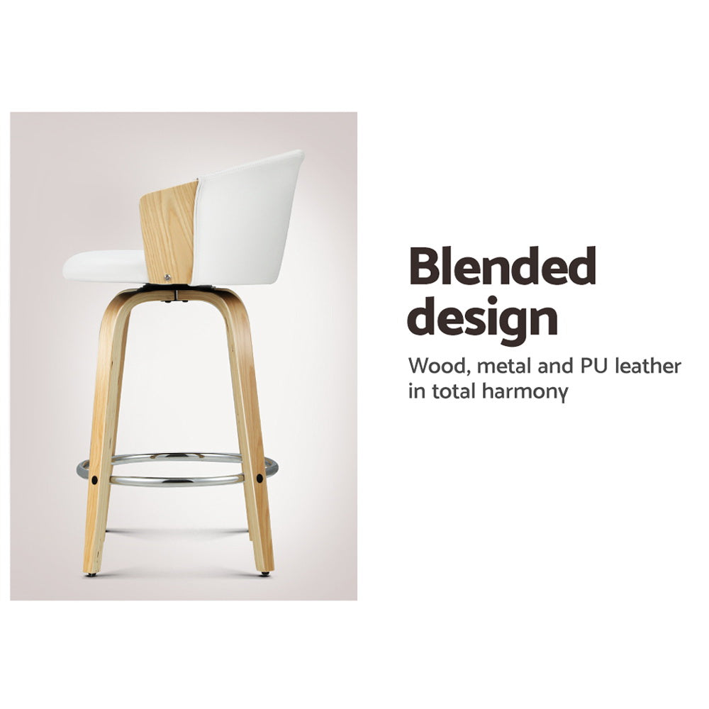 Bar Stools Kitchen Leather Barstools Swivel Counter Chairs X2 | Leather finish