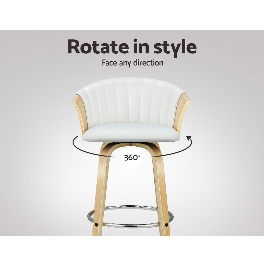 Leather finish - Bar Stools Kitchen Leather Barstools Swivel Counter Chairs X2