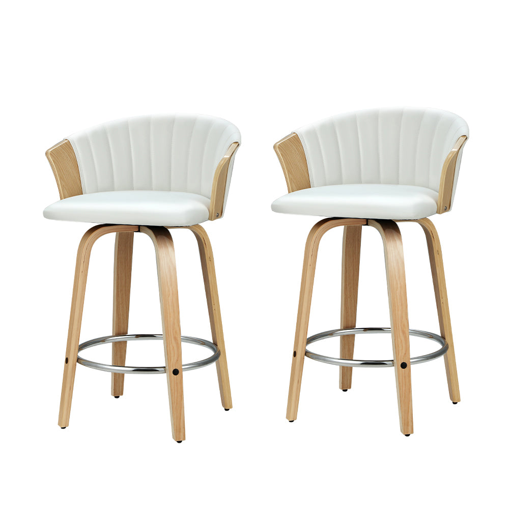 Bar Stools Kitchen Leather Barstools Swivel Counter Chairs X2 | Table & Bar Stools