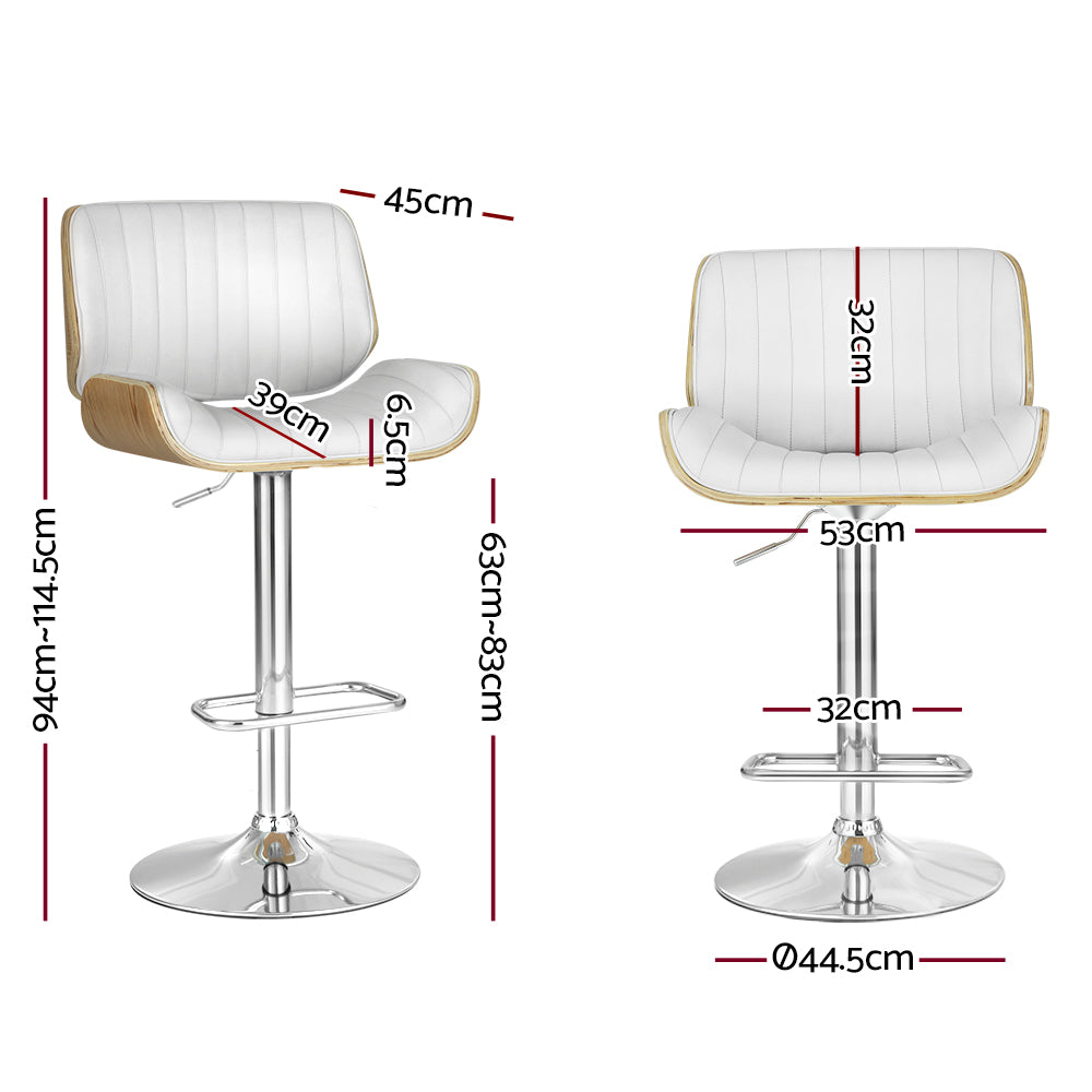 Swivel Bar Stools Leather Seat Wooden Frame Counter Chairs