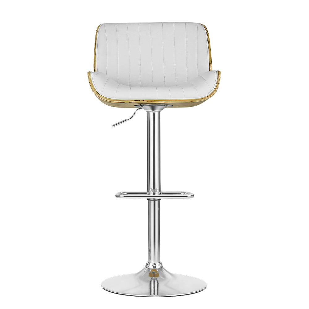 Swivel Bar Stools Leather Seat Wooden Frame Counter Chairs