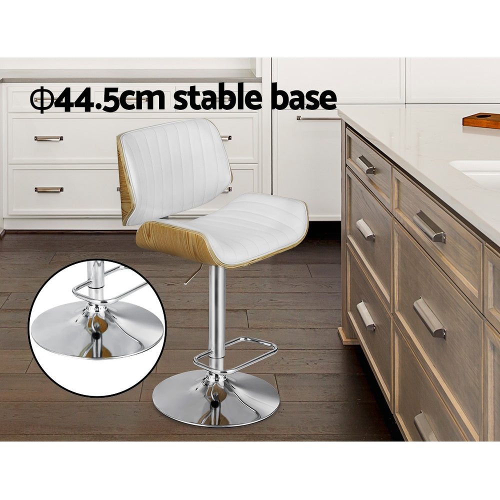 Swivel Bar Stools Leather Seat Wooden Frame Counter Chairs