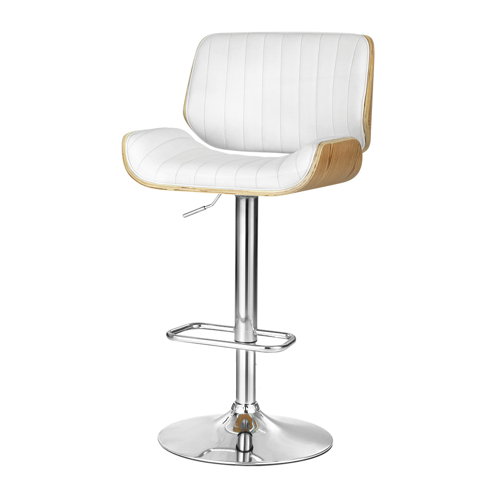 Swivel Bar Stools Leather Seat Wooden Frame Counter Chairs