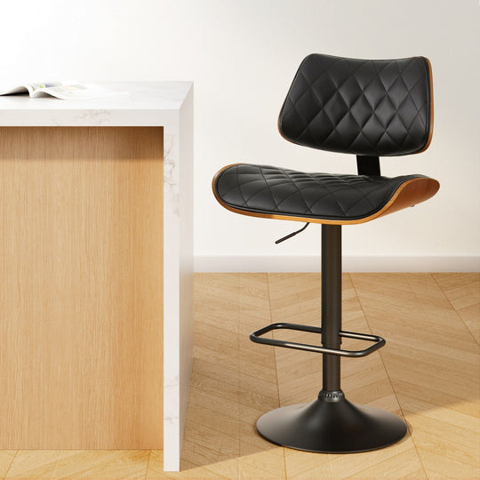 Bar Stools Kitchen Dining Chairs Gas Lift Stool Wooden Leather | Table & Bar Stools