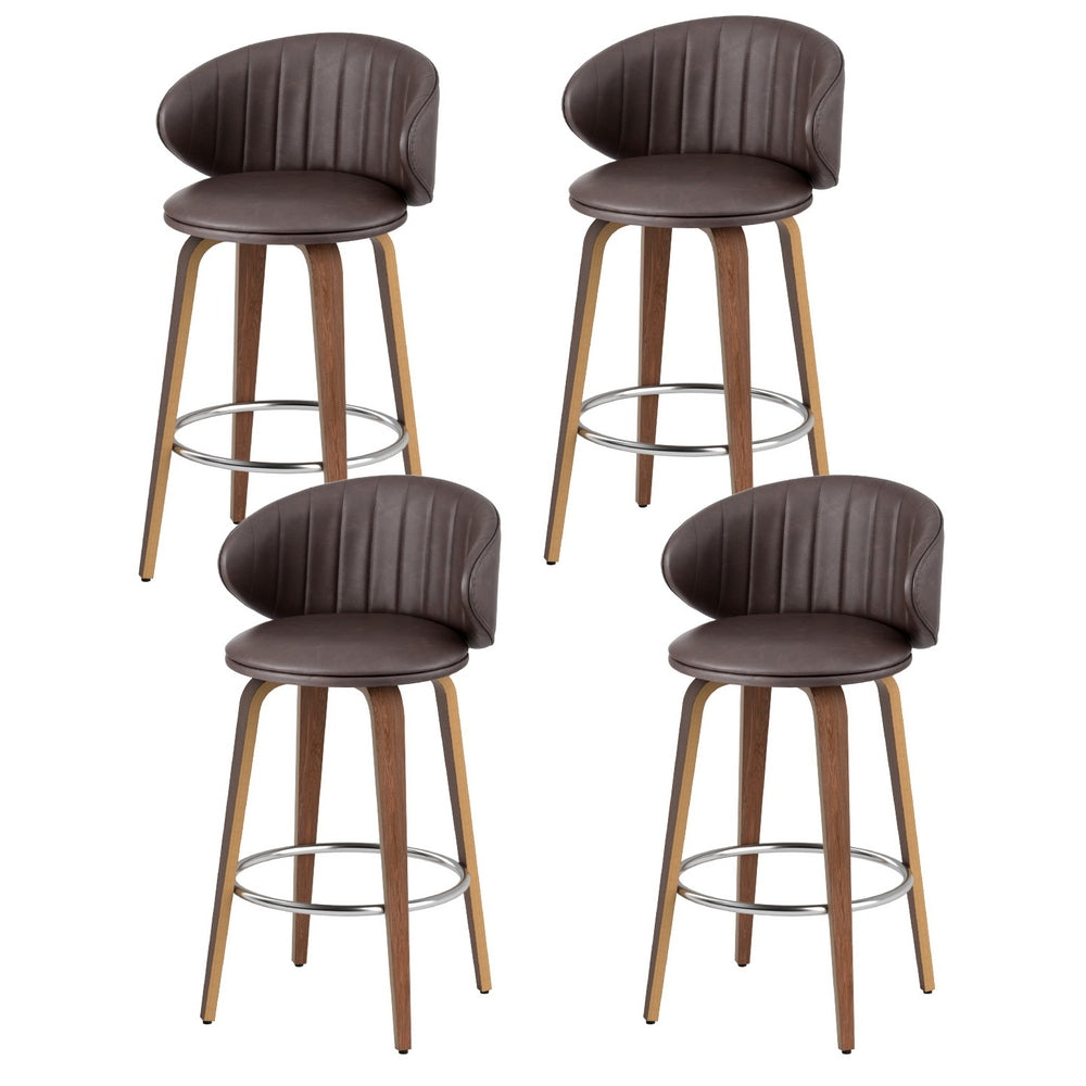Bar Stools Dining Chairs Contoured Leather Wood Stool
