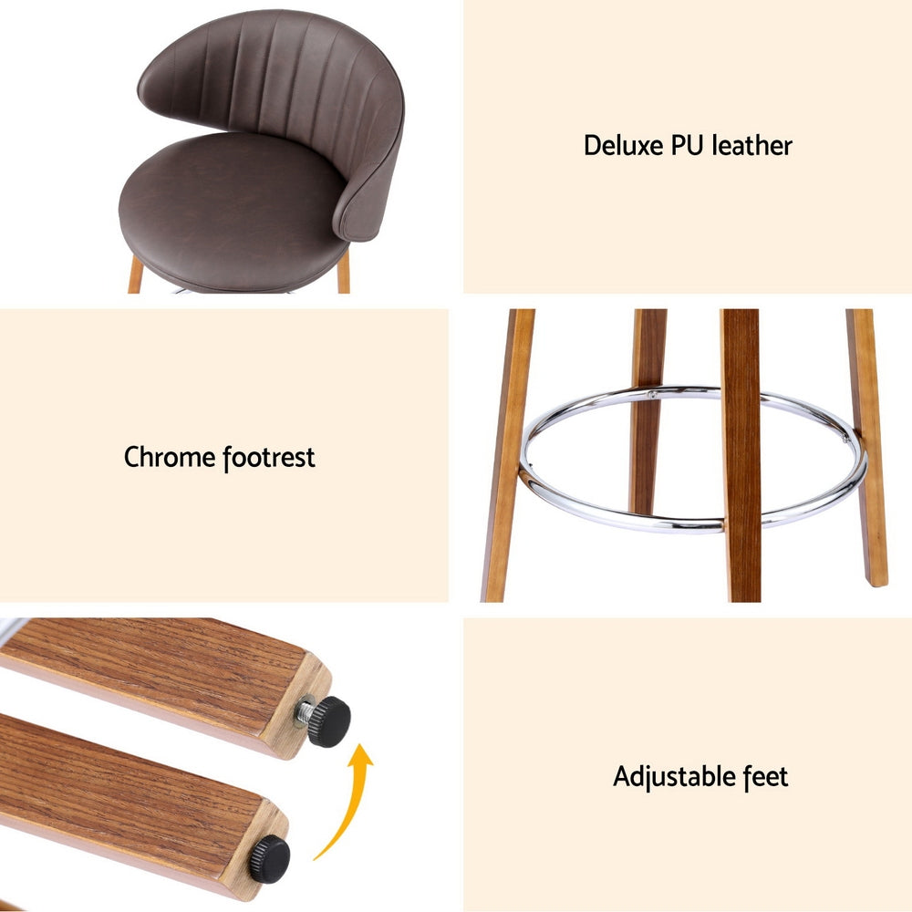 Bar Stools Dining Chairs Contoured Leather Wood Stool