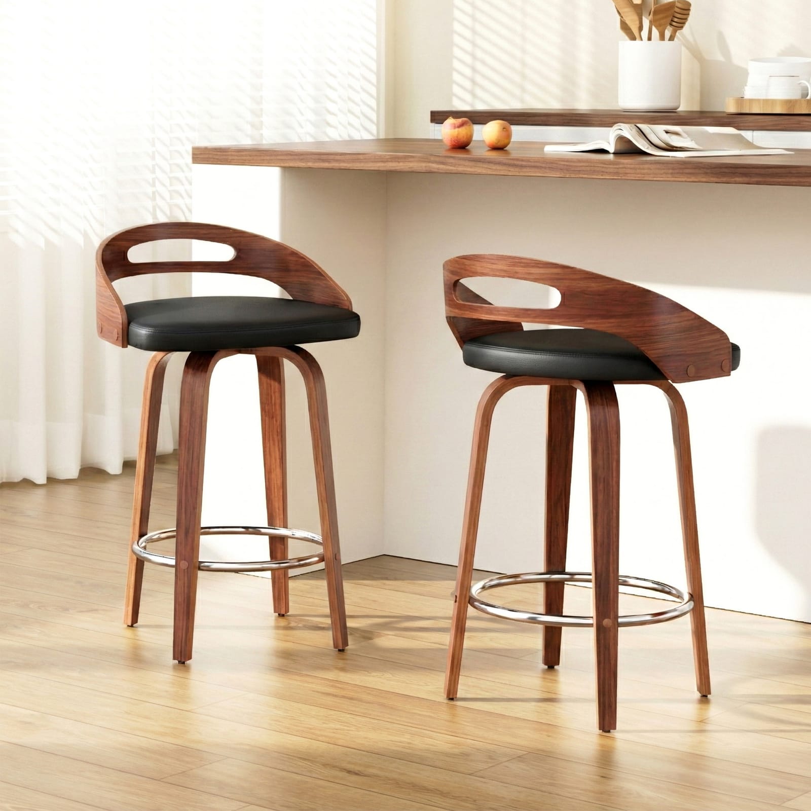 Swivel Bar Stools Low Back 48.5x44.5x78cm