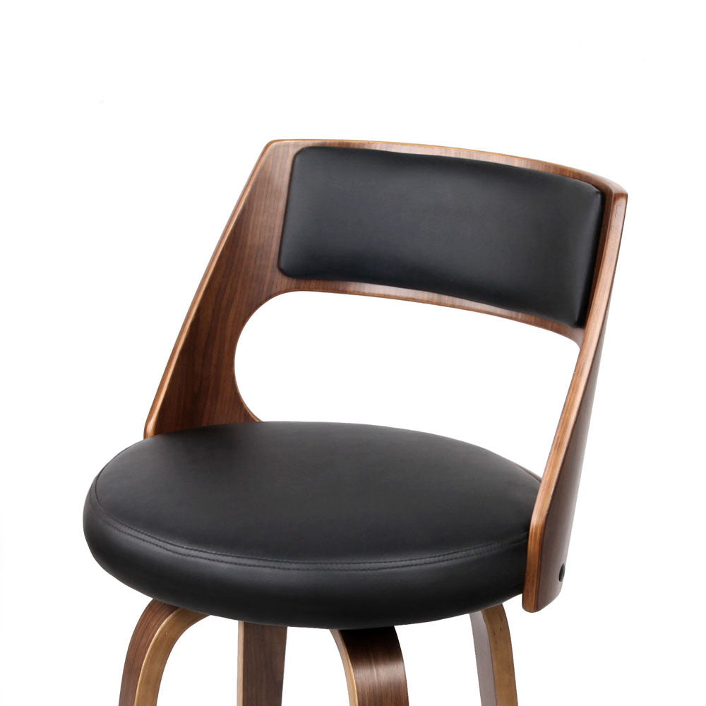 2x Swivel Bar Stools 65cm Leather Chairs Kitchen Counter