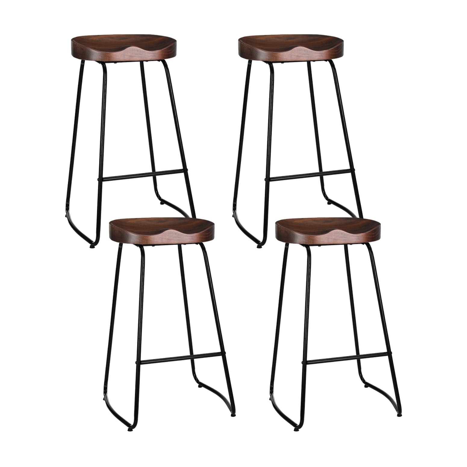 Table & Bar Stools - 4x Bar Stools Tractor Seat 75cm Black