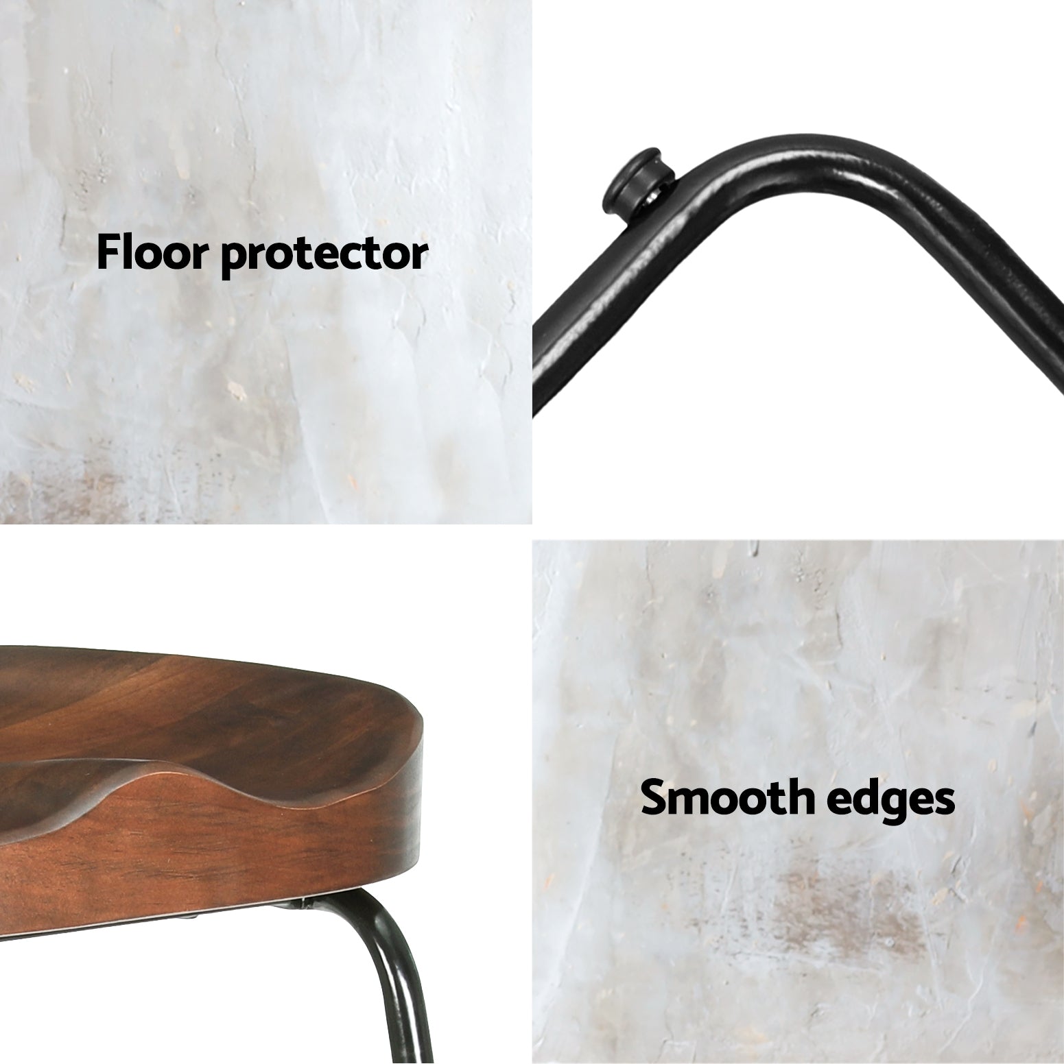 Black colour - 4x Bar Stools Tractor Seat 75cm Black