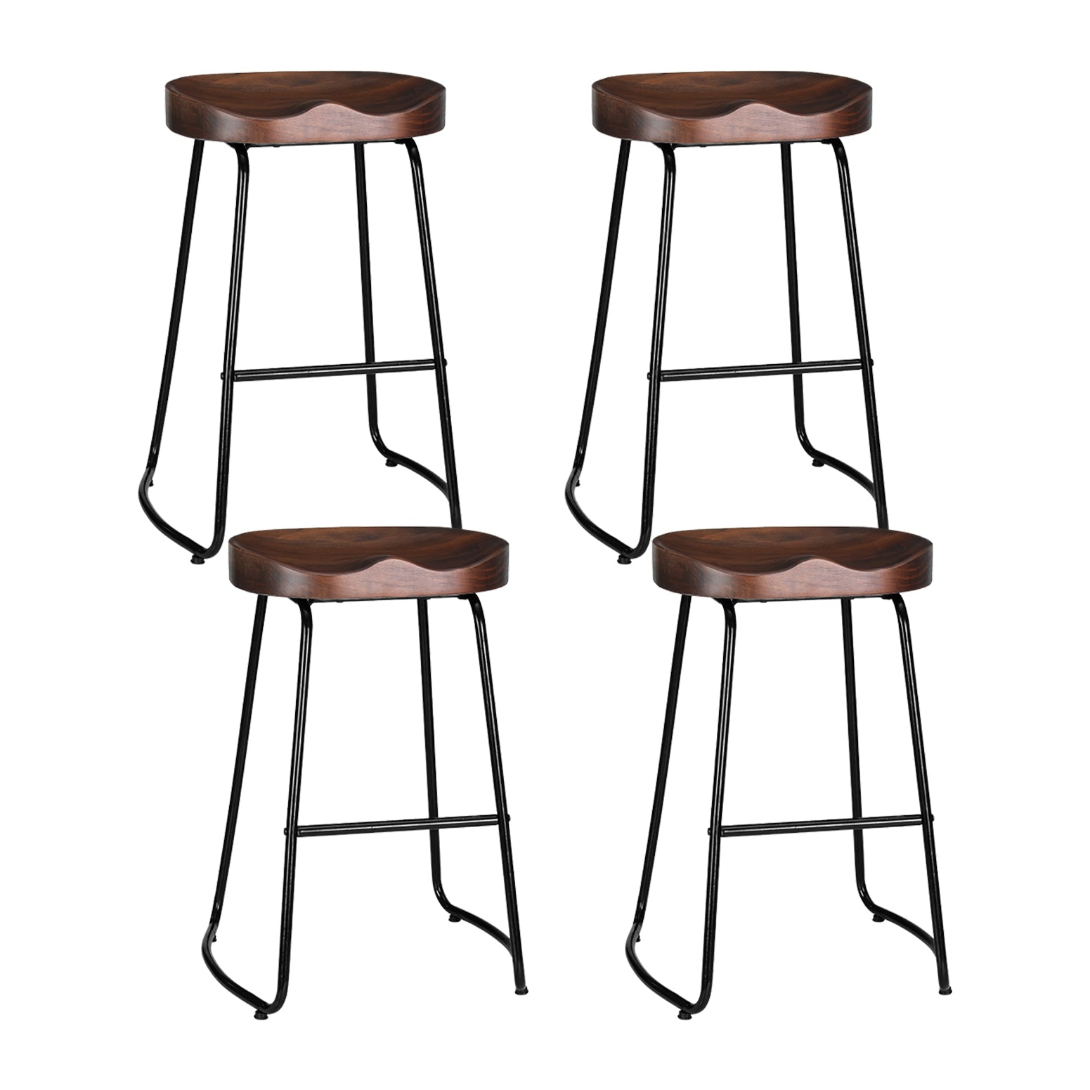 4x Bar Stools Tractor Seat 65cm, Vintage Black