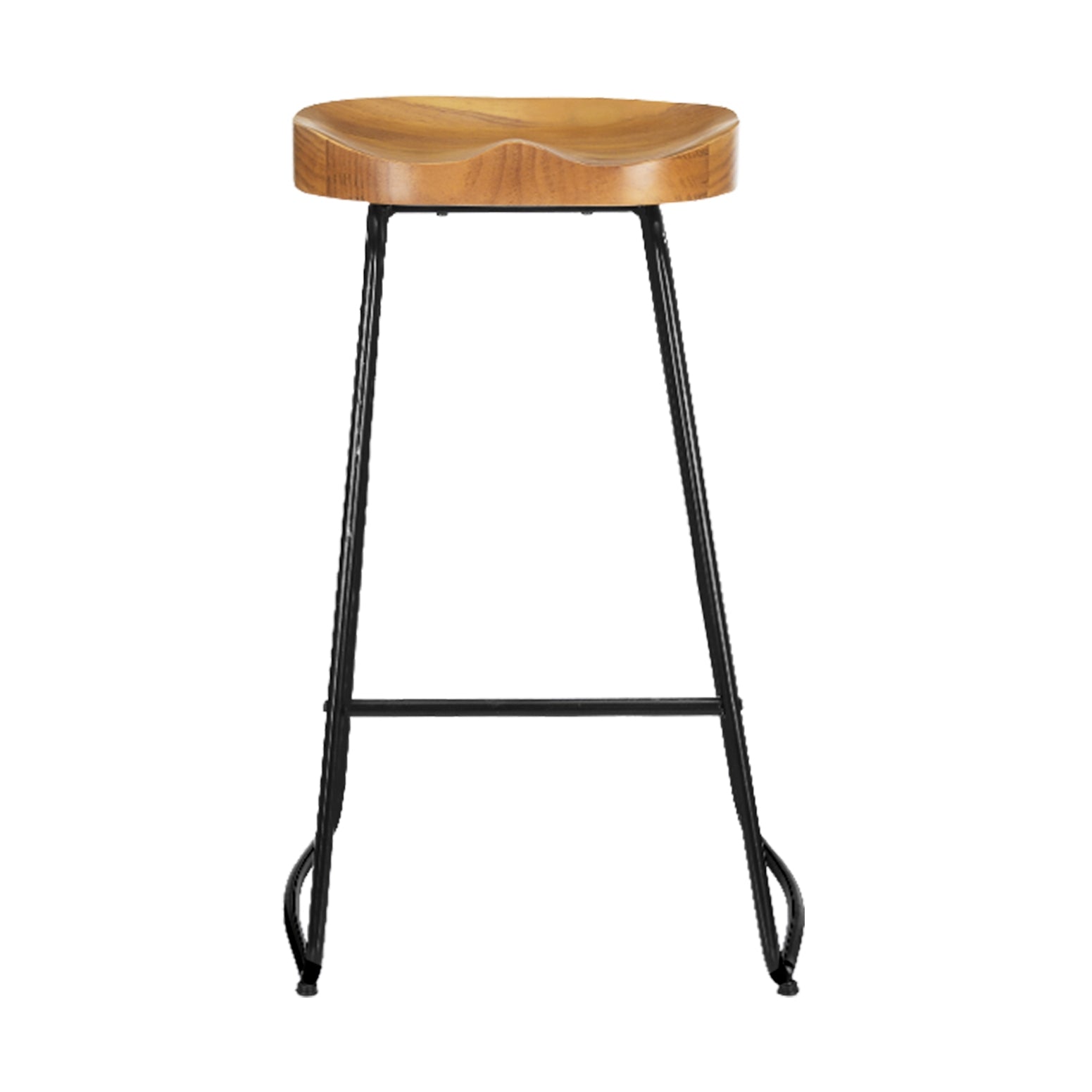 4x Tractor Seat Bar Stools 75cm Wooden Kitchen Counter Chairs | 75Cm