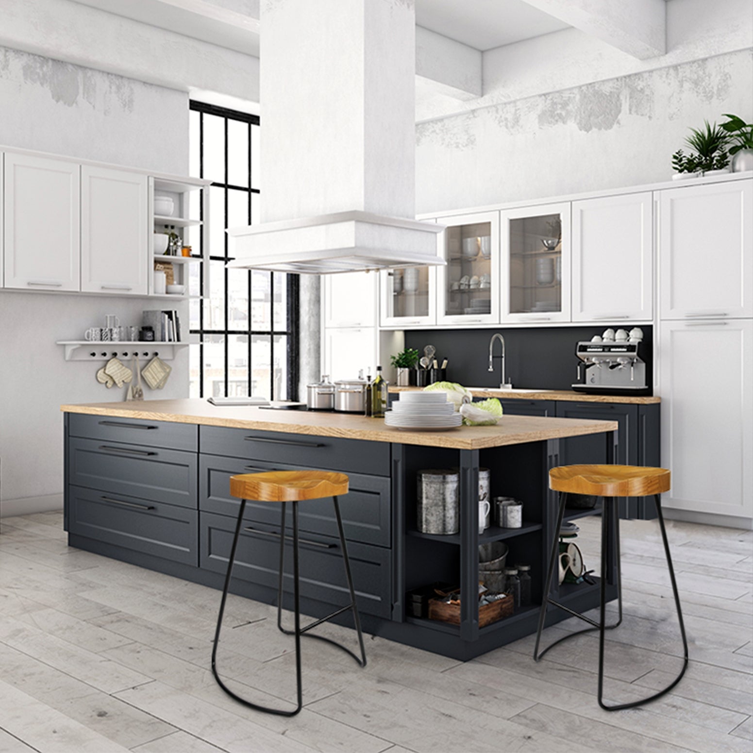 4x Tractor Seat Bar Stools 75cm Wooden Kitchen Counter Chairs, Wooden finish