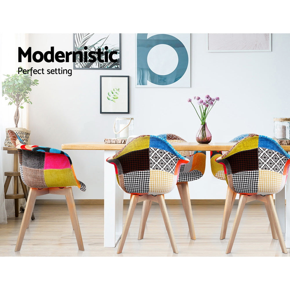 Dining Chairs Set of 2 Fabric Retro Replica DSW