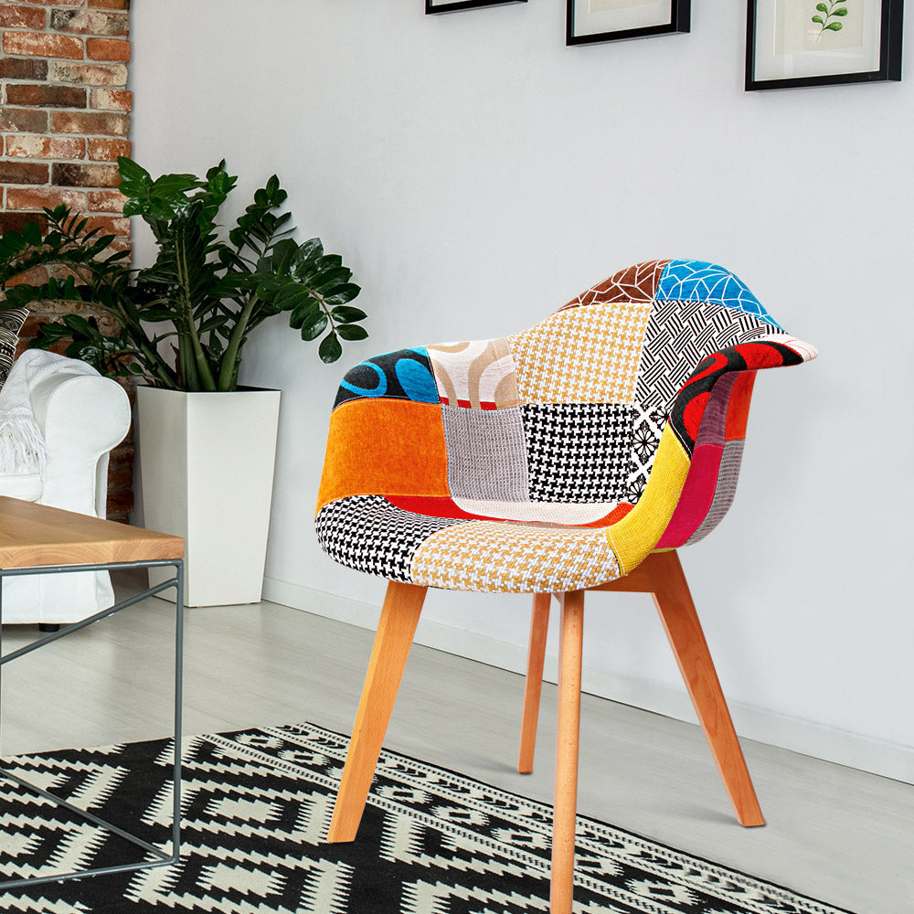 Dining Chairs Set of 2 Fabric Retro Replica DSW