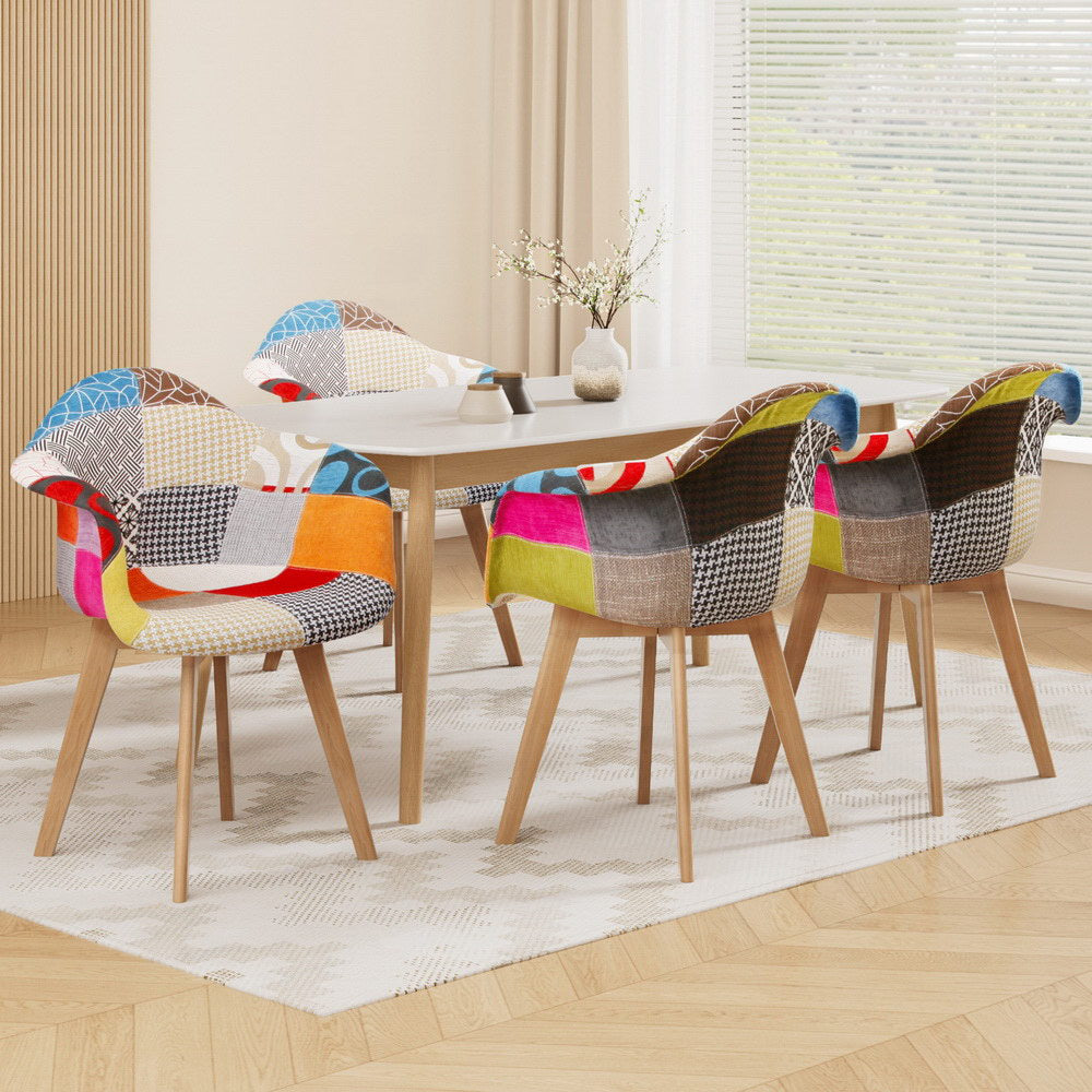 Set of 4 Retro Style DSW Replica Dining Chairs – Modern Design