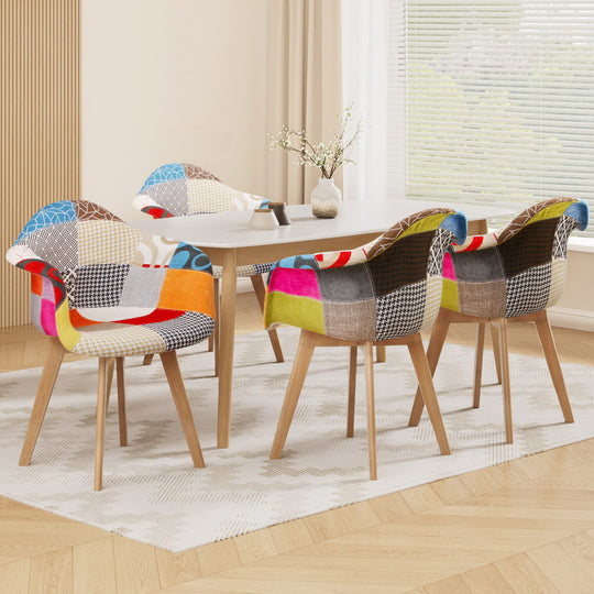 Set of 4 Retro Style DSW Replica Dining Chairs – Modern Design