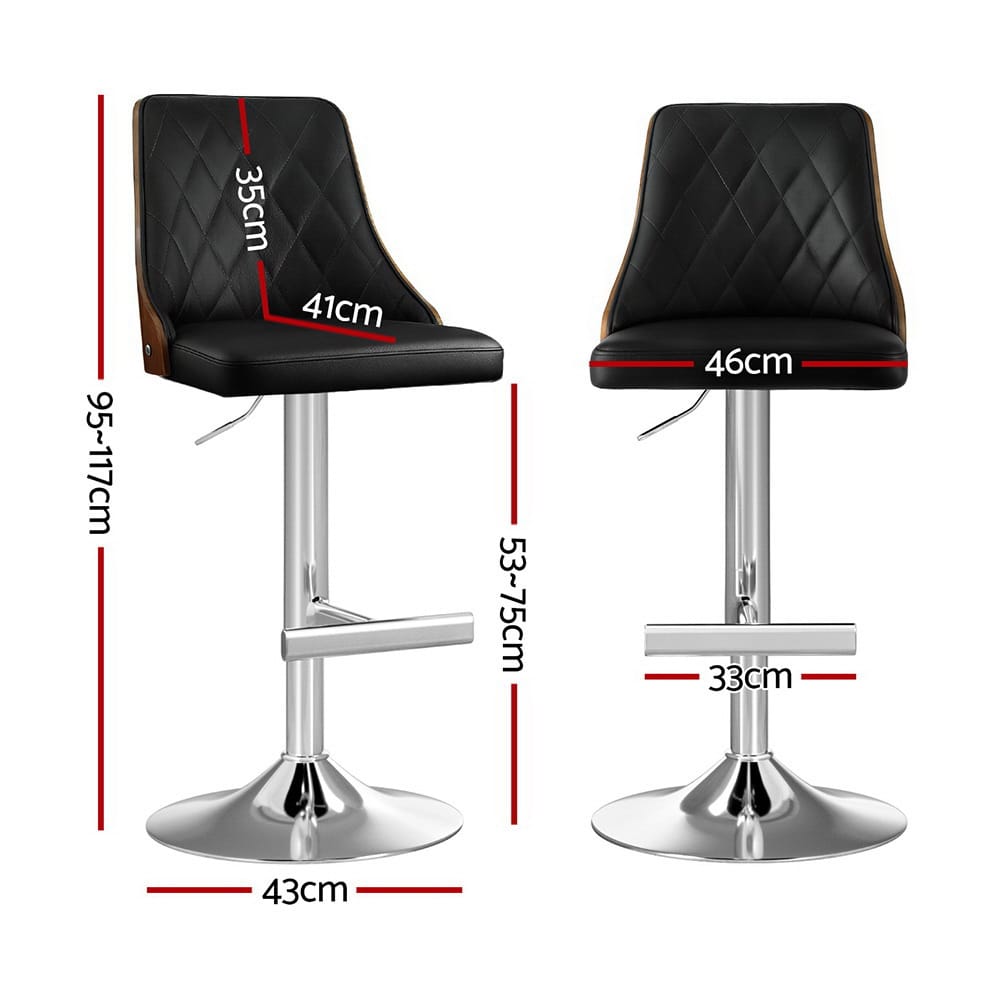 Black stool 46x42.5x95cm, rear view