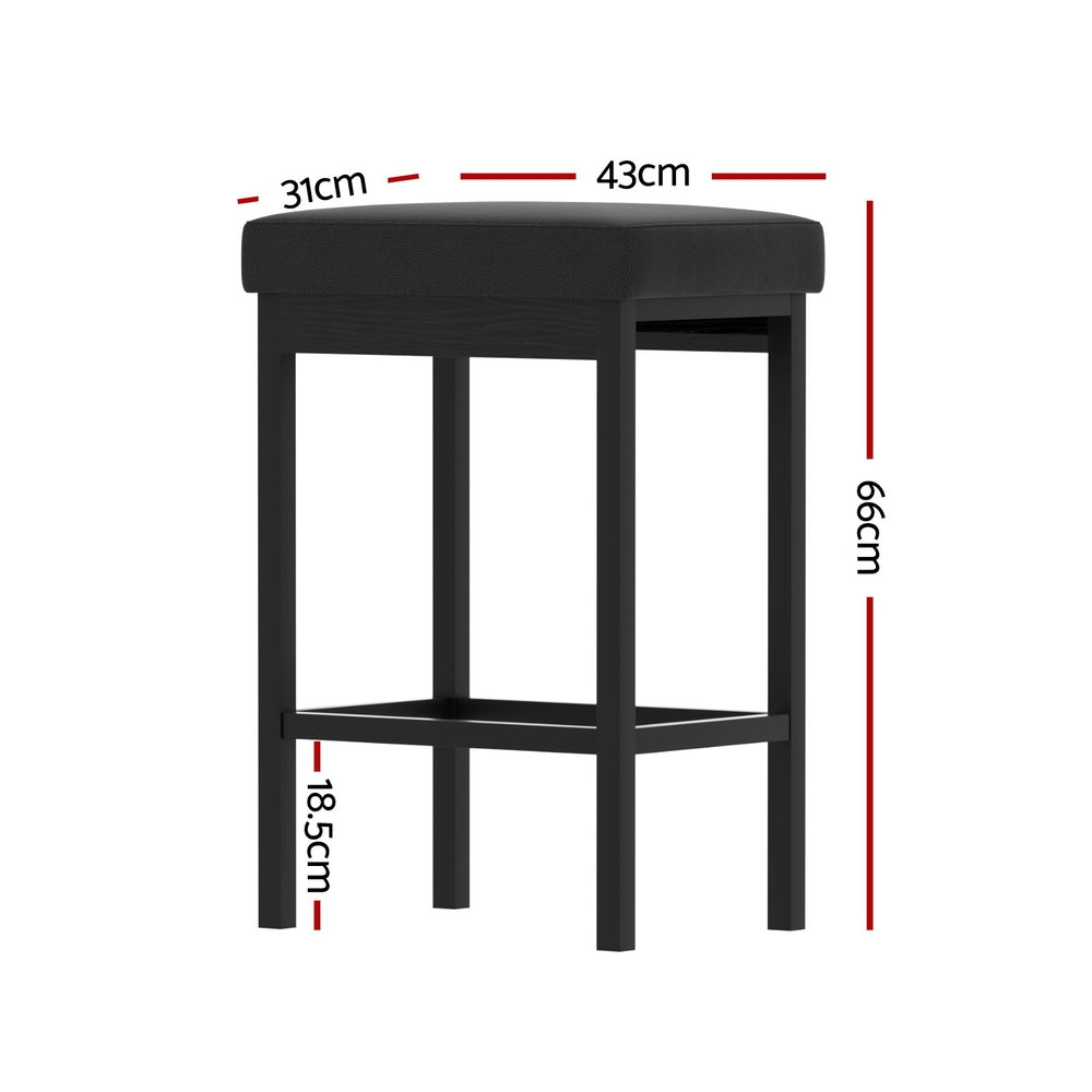 Metal Bar Stools PU Seat Dining Counter Chairs