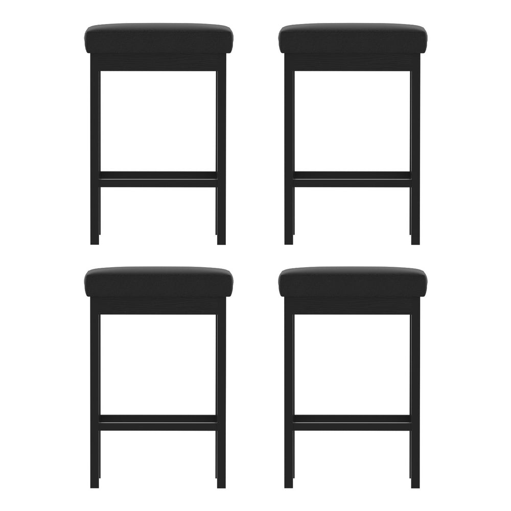 Metal Bar Stools PU Seat Dining Counter Chairs