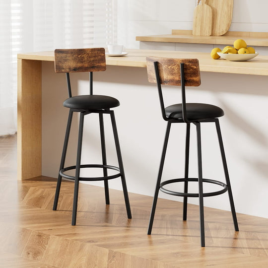 Industrial Leather Bar Stools 38x38x99cm