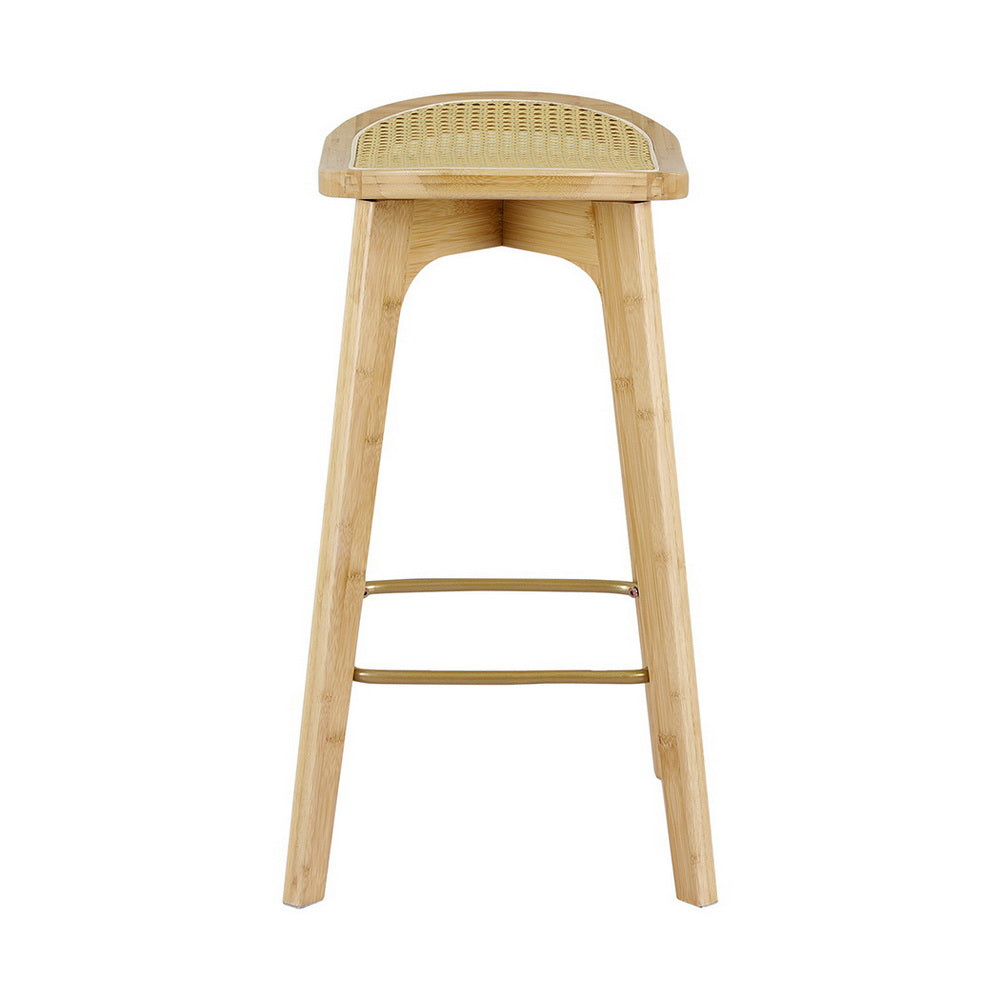 4X Bar Stools Bamboo Rattan Stool Counter Chair Kitchen Barstools | Table & Bar Stools