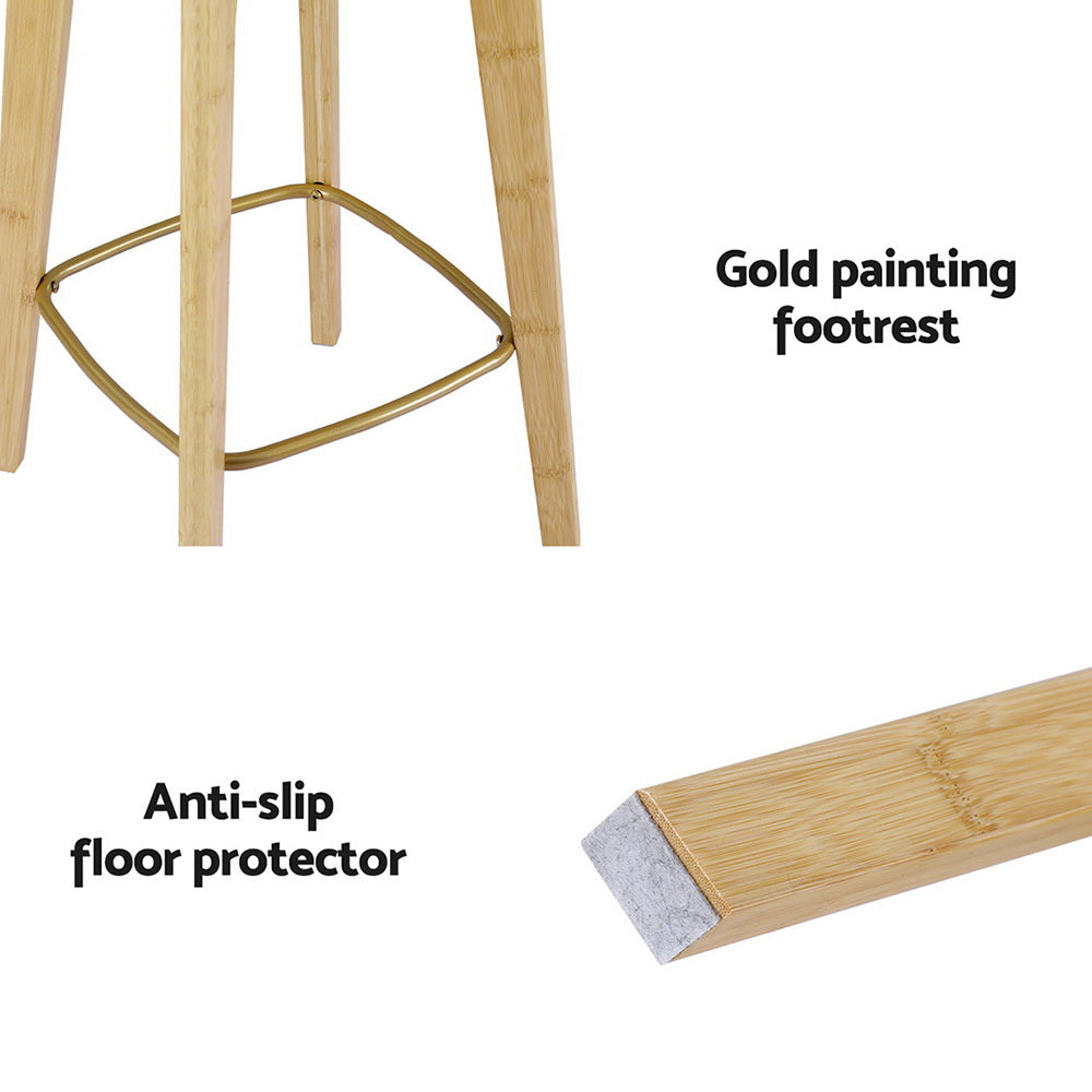 4X Bar Stools Bamboo Rattan Stool Counter Chair Kitchen Barstools, Table & Bar Stools