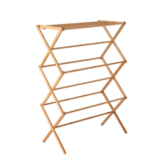 Bamboo Clothes Dry Rack Foldable Towel Hanger Laundry Drying - Drying Racks & Hangers