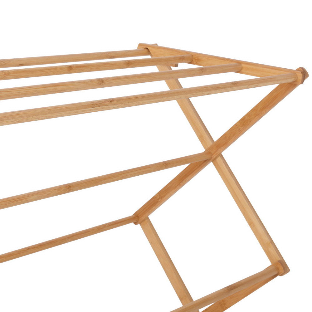 Bamboo Clothes Dry Rack Foldable Towel Hanger Laundry Drying