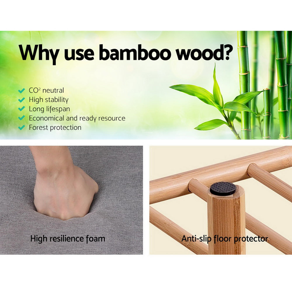 Shoe Rack Seat Bench Chair Shelf Organisers Bamboo Grey