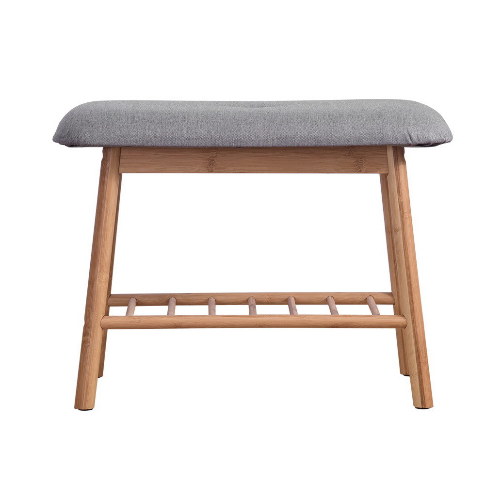Stylish Shoe Rack Bench with Fabric Seat - 2 Pairs