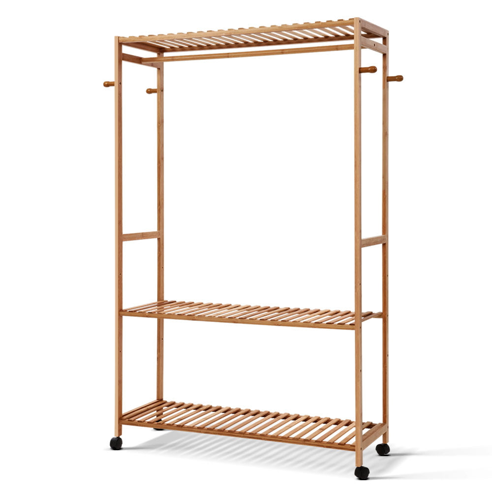 Clothes Rack Coat Stand 165X112Cm Hanger Wheels