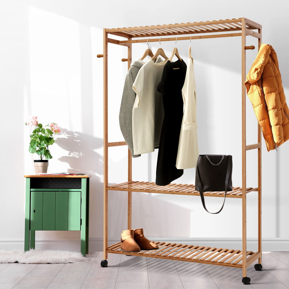 Clothes Rack Coat Stand 165X112Cm Hanger Wheels
