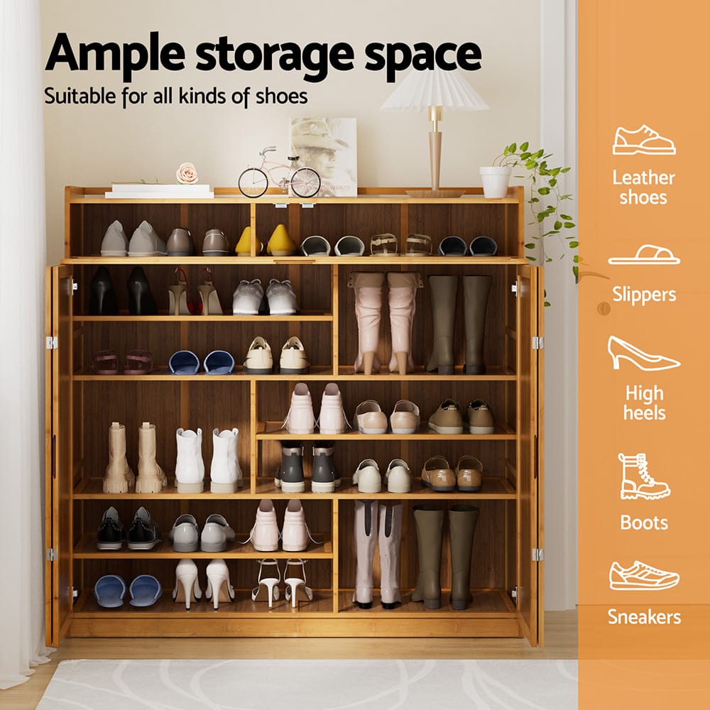 Shoe Rack Cabinet 30 Pairs Storage 117x33x115cm