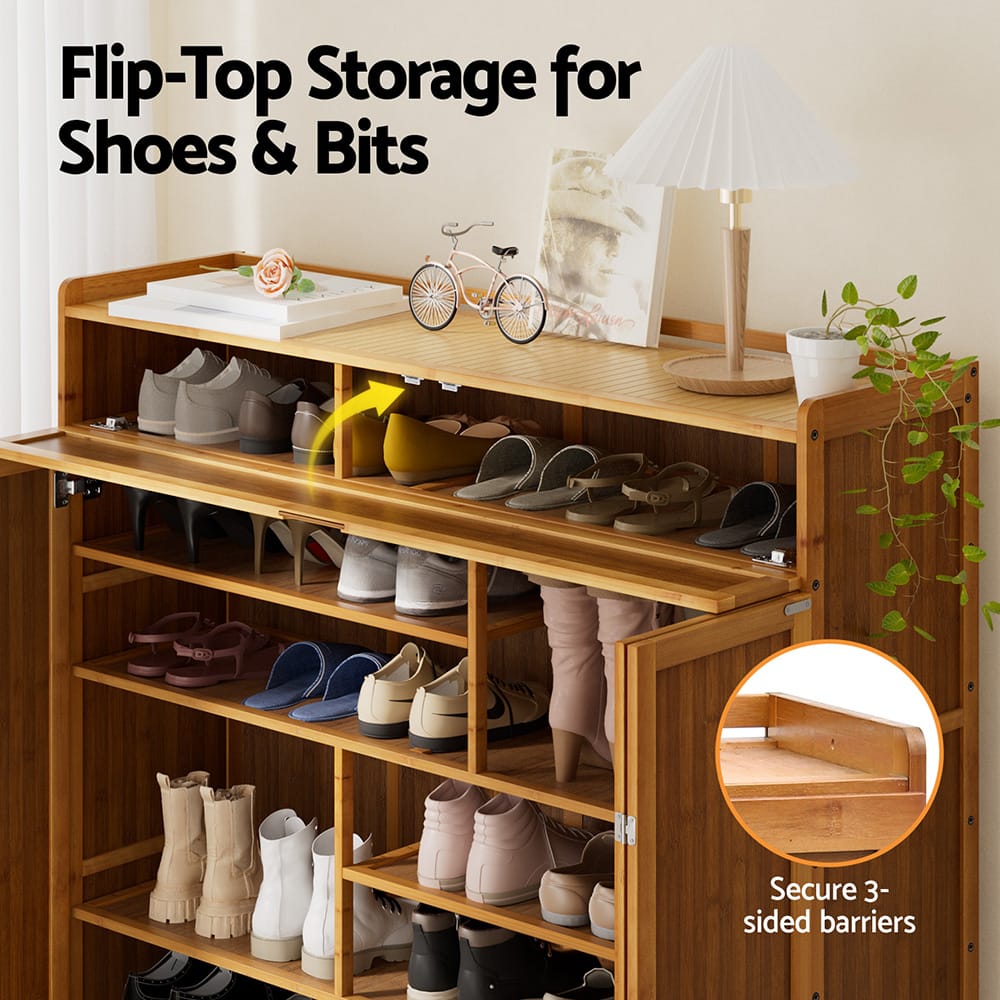 Shoe Rack Cabinet 30 Pairs Storage 117x33x115cm