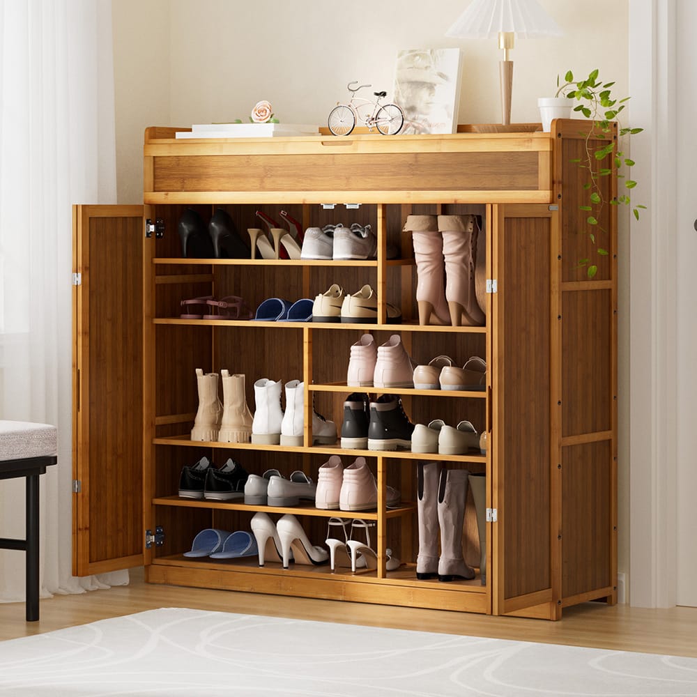 Shoe Rack Cabinet 30 Pairs Storage 117x33x115cm