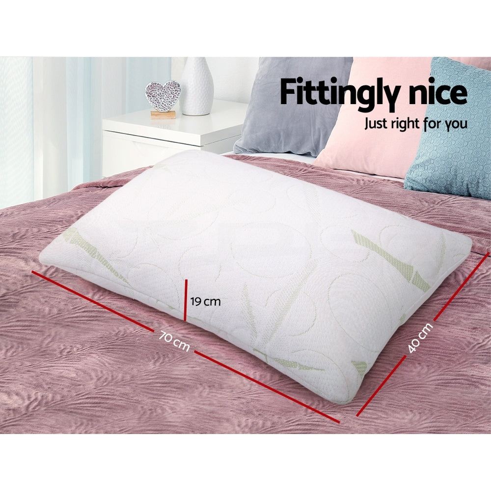 Twin Pack Bamboo Memory Foam Pillow Soft Support Pillow