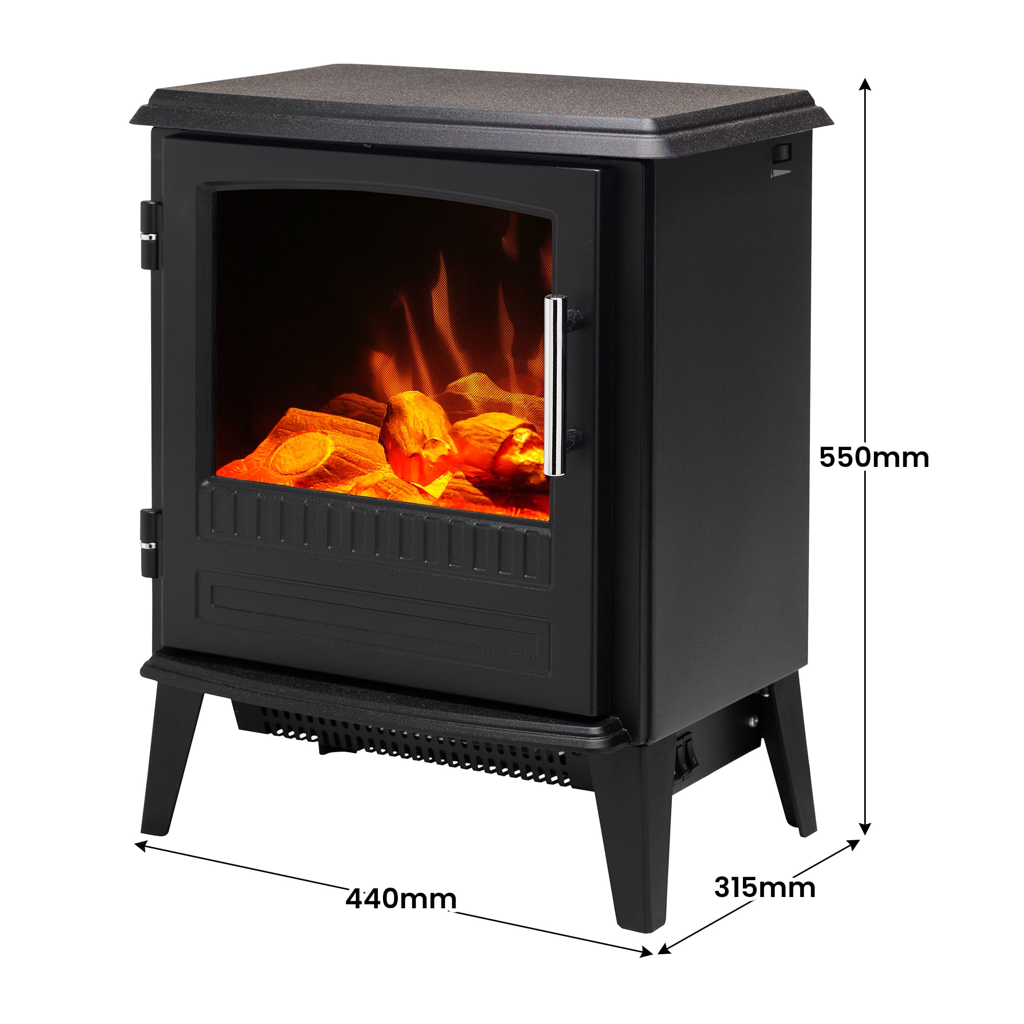 Portable Electric Stove 2kW Black single