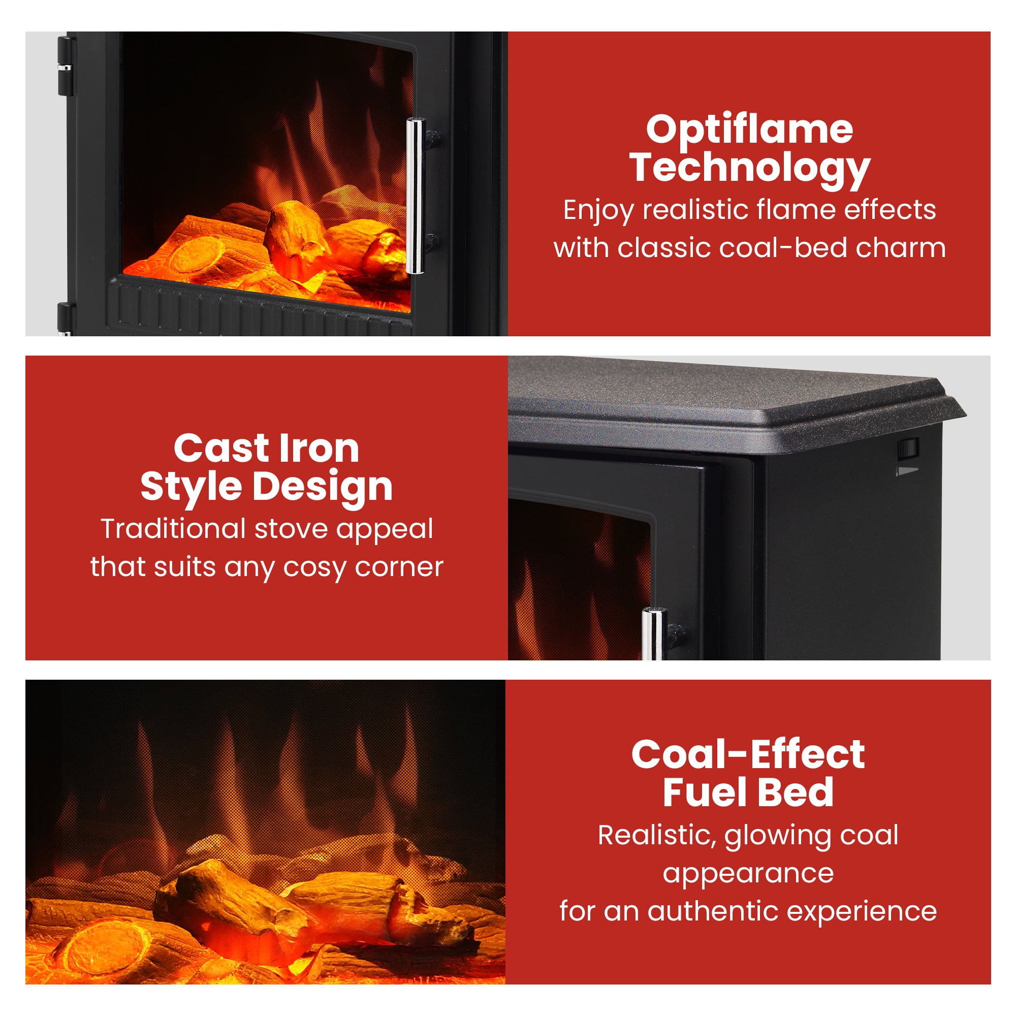 Portable Electric Stove 2kW Black single