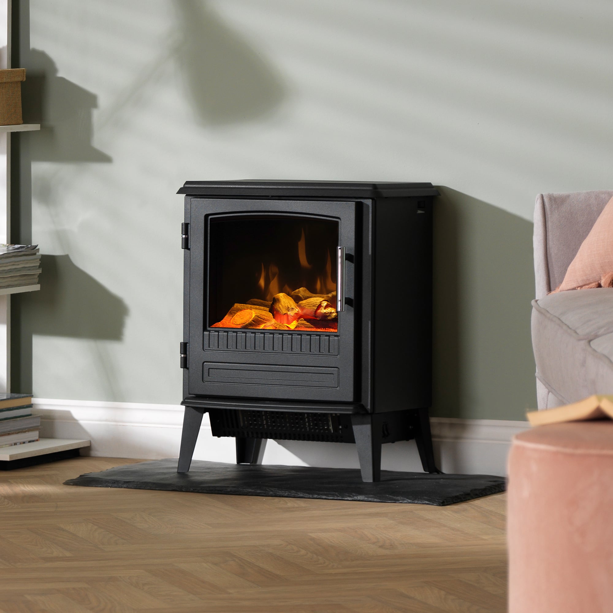Portable Electric Stove 2kW Black single