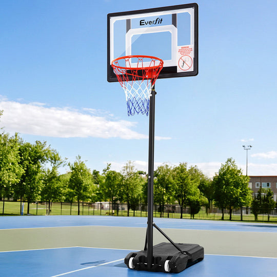 2.1M Basketball Hoop Stand System Adjustable Portable Pro Kids Clear - Basketball & Basketball Accessories